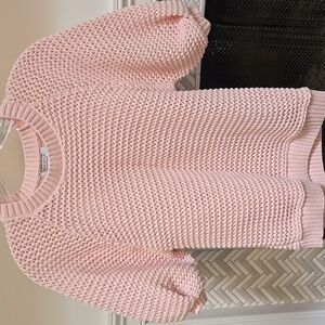 Ann Taylor PXS Light Pink Women's Short Sleeve Crew Neck Sweater